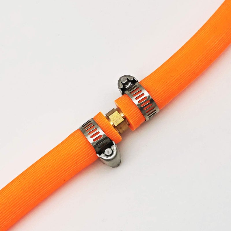 Da by 3 pcs 3/8""(10mm) Barb Splicer Mender Hose Brass Barb Fitting with 6 pcs Stainless Steel Pipe Clamps for Water/Fuel/Air - Image 3